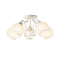 ^CEIL 5ΧΕ27 METAL PATINE+GLASS+CRYSTAL Φ55ΧΗ22,5CM OPORTO EG165885C