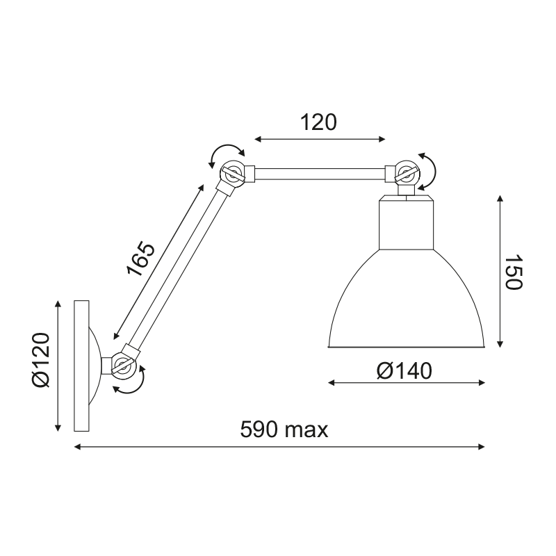 ^WALL LUMINAIR 1ΧΕ27 METAL RUST BRACET Φ15Χ39CM THALASSA EG168871WR
