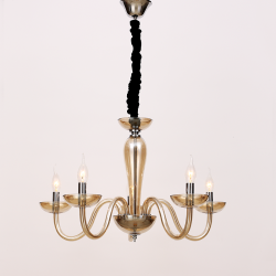 ^PENDANT LUMINAIR 5XE14 COGNAC CRYSTAL + CHROME METAL Φ69×Η168CM LUNARIA BLK82185PCNC ^PENDANT LUMINAIR 5XE14 COGNAC CRYSTAL + CHROME METAL Φ69×Η168CM LUNARIA BLK82185PCNC