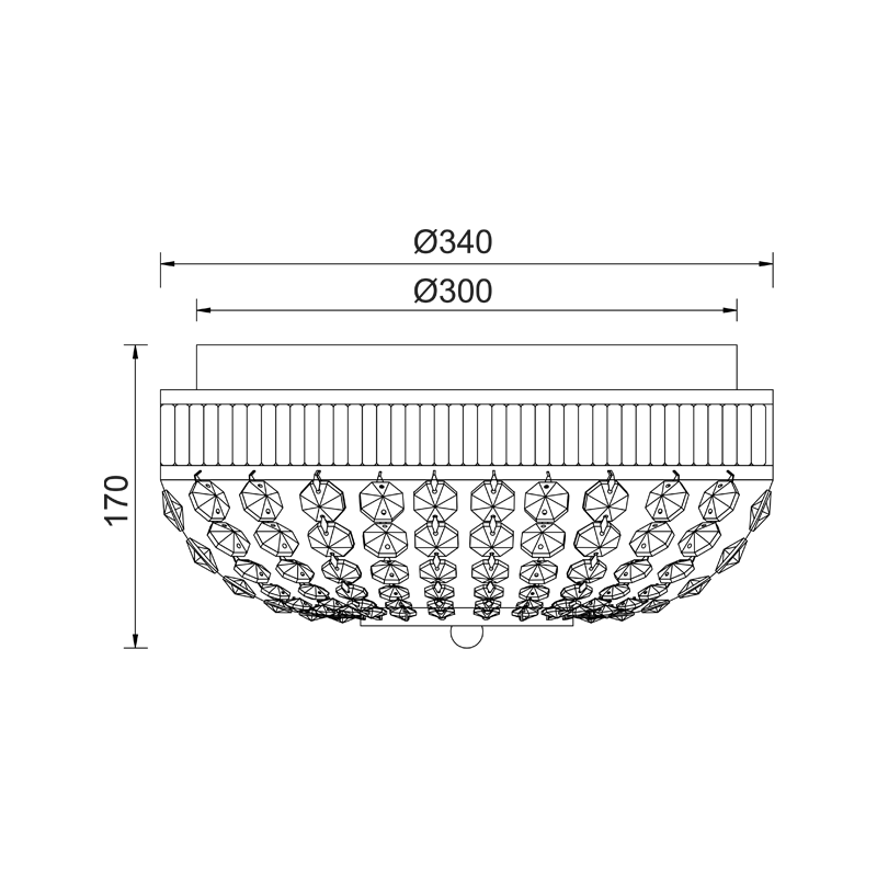 CEILING 3XE14 CRYSTAL+NICKEL Φ34ΧΗ17CM ROSE DLA12253 CEILING 3XE14 CRYSTAL+NICKEL Φ34ΧΗ17CM ROSE DLA12253