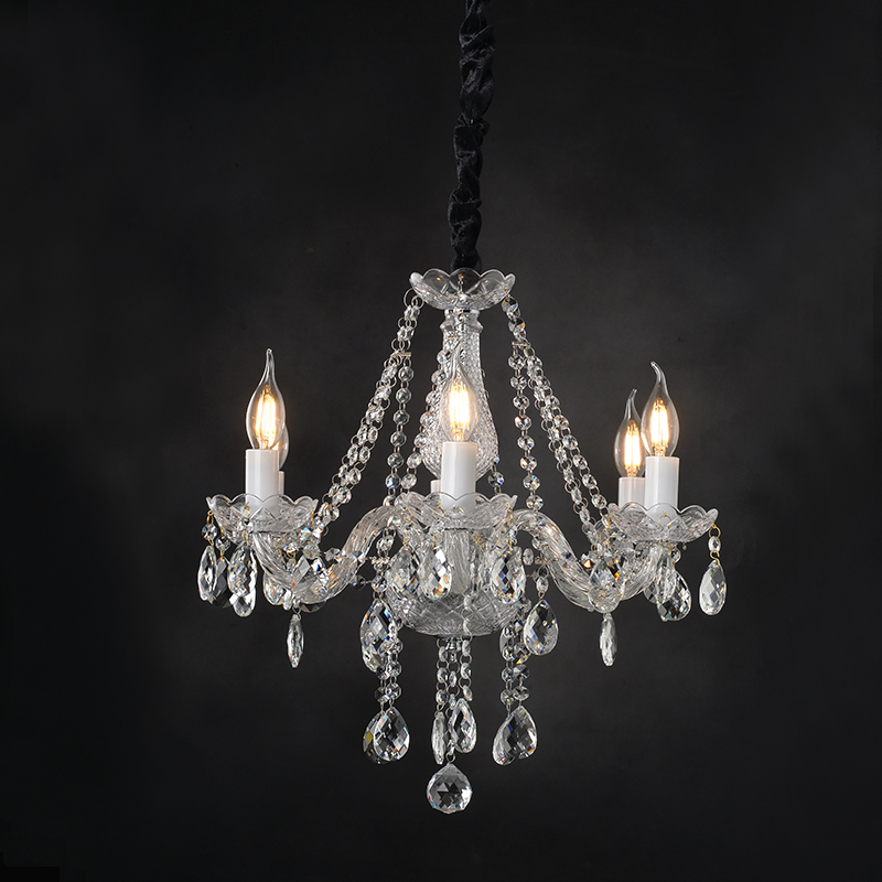 ^PENDANT 6XE14 CLEAR CRYSTAL + CHROME METAL Φ51×H162CM GLADIOLO BLK80416PCC