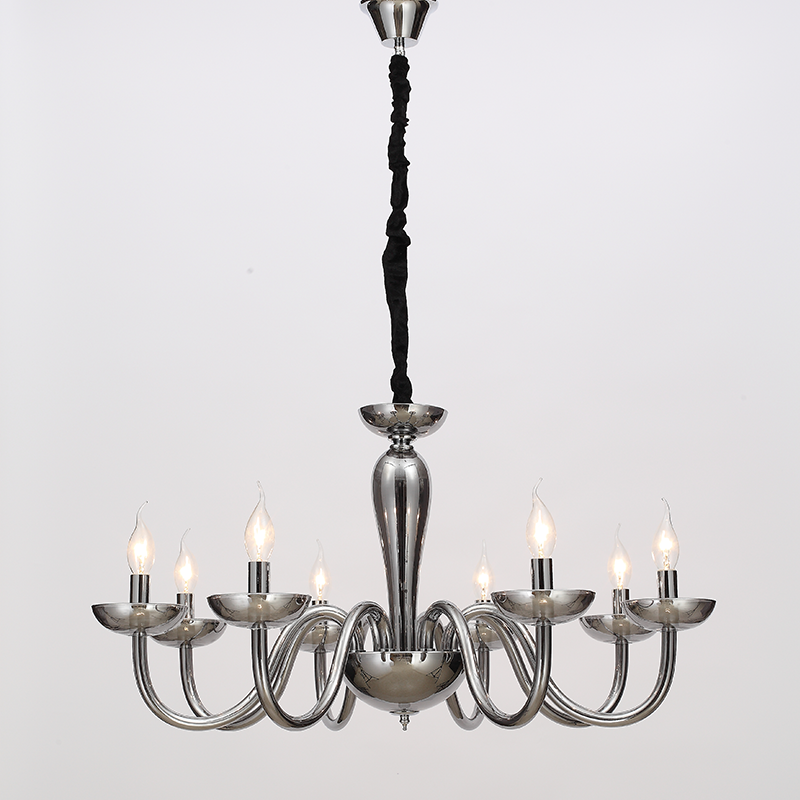 ^PENDANT LUMINAIR 8XE14 TINT CRYSTAL + CHROME METAL Φ79×Η168CM LUNARIA BLK82188PSGC ^PENDANT LUMINAIR 8XE14 TINT CRYSTAL + CHROME METAL Φ79×Η168CM LUNARIA BLK82188PSGC