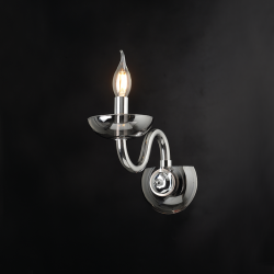 ^WALL MOUNTED LUMINAIR 1XE14 TINT CRYSTAL + CHROME METAL 22X30CM LUNARIA BLK82181WSGC ^WALL MOUNTED LUMINAIR 1XE14 TINT CRYSTAL + CHROME METAL 22X30CM LUNARIA BLK82181WSGC