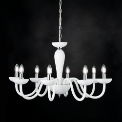 ^PENDANT LUMINAIR 8XE14 WHITE CRYSTAL + CHROME METAL Φ79×Η168CM LUNARIA BLK82188PWC ^PENDANT LUMINAIR 8XE14 WHITE CRYSTAL + CHROME METAL Φ79×Η168CM LUNARIA BLK82188PWC