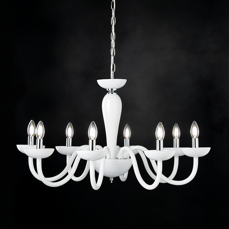 ^PENDANT LUMINAIR 8XE14 WHITE CRYSTAL + CHROME METAL Φ79×Η168CM LUNARIA BLK82188PWC ^PENDANT LUMINAIR 8XE14 WHITE CRYSTAL + CHROME METAL Φ79×Η168CM LUNARIA BLK82188PWC