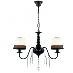 ^PENDANT 3ΧΕ14 METALLIC BLACK+ WHITEBLACK SHADE + CRYSTAL Φ63ΧΗ95CM MULAN EG167283PBW ^PENDANT 3ΧΕ14 METALLIC BLACK+ WHITEBLACK SHADE + CRYSTAL Φ63ΧΗ95CM MULAN EG167283PBW