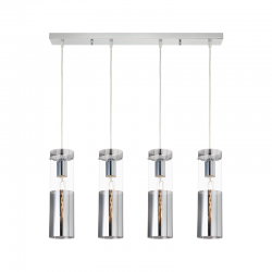 ^PENDANT 4XE27 CHROME+GLASS+METAL 70Χ10ΧΗ120CM DEJAVU V371974PCH ^PENDANT 4XE27 CHROME+GLASS+METAL 70Χ10ΧΗ120CM DEJAVU V371974PCH