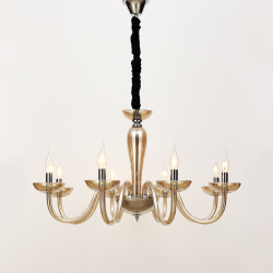 ^PENDANT LUMINAIR 8XE14 COGNAC CRYSTAL + CHROME METAL Φ79×Η168CM LUNARIA BLK82188PCNC ^PENDANT LUMINAIR 8XE14 COGNAC CRYSTAL + CHROME METAL Φ79×Η168CM LUNARIA BLK82188PCNC