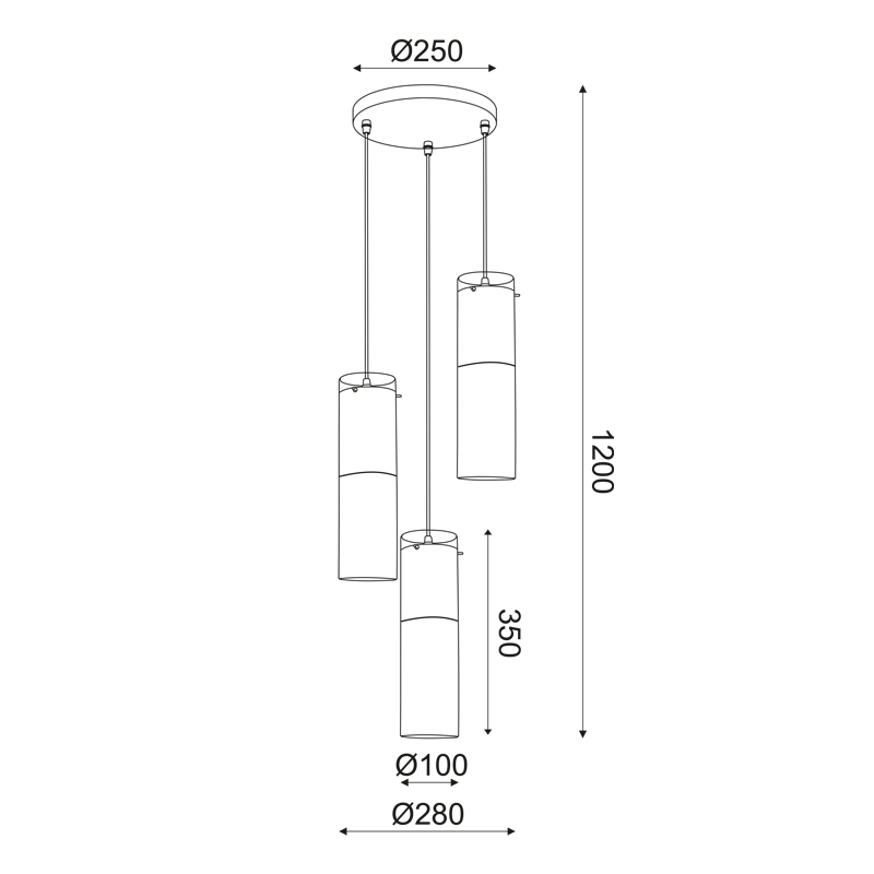 ^PENDANT 3XE27 CHROME+GLASS+METAL Φ28ΧΗ120CM DEJAVU V371973PCH