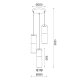 ^PENDANT 3XE27 CHROME+GLASS+METAL Φ28ΧΗ120CM DEJAVU V371973PCH