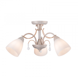 CEILING 3XE14 METAL PATINΑ GOLD+WHITE GLASS+CRYSTAL Φ54ΧΗ27CM QUINCE DLA12123 CEILING 3XE14 METAL PATINΑ GOLD+WHITE GLASS+CRYSTAL Φ54ΧΗ27CM QUINCE DLA12123