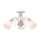 CEILING 3XE14 METAL PATINΑ GOLD+WHITE GLASS+CRYSTAL Φ54ΧΗ27CM QUINCE DLA12123