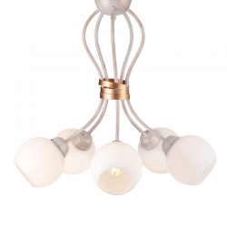 CEILING 5XE27 METAL PATINΑ WHITE GOLD+OPAL GLASS Φ48,5ΧΗ53CM FOYER DL11695C CEILING 5XE27 METAL PATINΑ WHITE GOLD+OPAL GLASS Φ48,5ΧΗ53CM FOYER DL11695C
