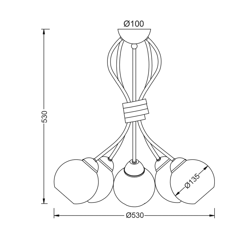 CEILING 5XE27 METAL PATINΑ WHITE GOLD+OPAL GLASS Φ48,5ΧΗ53CM FOYER DL11695C CEILING 5XE27 METAL PATINΑ WHITE GOLD+OPAL GLASS Φ48,5ΧΗ53CM FOYER DL11695C