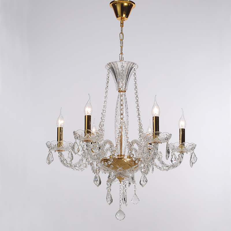 ^PENDANT 6XE14 CLEAR CRYSTAL + GOLD METAL Ö64×Ç160CM LILIUM BLK80046PCG ^PENDANT 6XE14 CLEAR CRYSTAL + GOLD METAL Ö64×Ç160CM LILIUM BLK80046PCG
