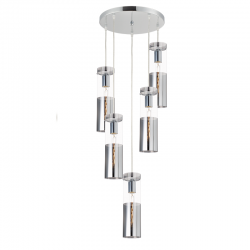 ^PENDANT 5XE27 CHROME+GLASS+METAL Φ37ΧΗ180CM DEJAVU V371975PCH ^PENDANT 5XE27 CHROME+GLASS+METAL Φ37ΧΗ180CM DEJAVU V371975PCH