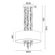 ^PENDANT LUMINAIRE 5XE14 CASCADA GOLD METALLIC + WHITE FABRIC D60XH100CM EG4205PCG ^PENDANT LUMINAIRE 5XE14 CASCADA GOLD METALLIC + WHITE FABRIC D60XH100CM EG4205PCG