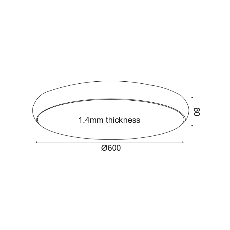 ^CEILING LUMINAIRE LED 54W 4320LM 3000K BLACK METAL D60XH8CM KALLISTA V27LEDC60BK