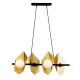 ^PENDANT LIGHTING 4ΧG9 GOLD/BLACK METAL+ GLASS 68Χ26ΧΗ120CM POLYGON HL42594P68BG