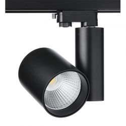 BLACK LED TRACK LIGHT 30W 3000K 4WIRES 38° 2700LM 230V Ra80 RONDE3030B4