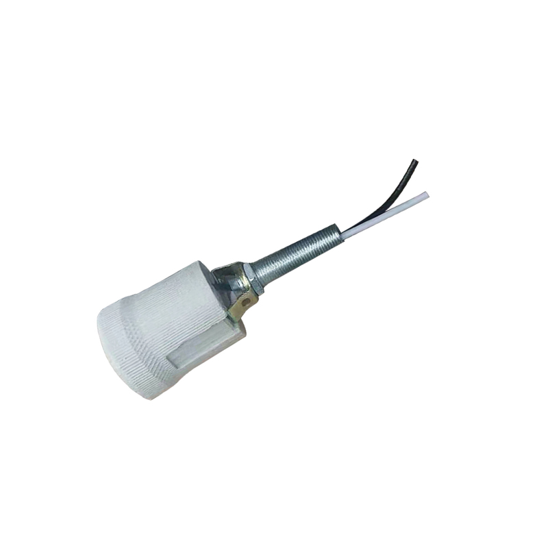 E27 PORCELAIN LAMPHOLDER WITH 10 CM THREAD ROD AC.4E2710CM