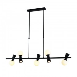 ^PENDANT L/F 5xG9+5xGU10 KIMOLOS BLACK METAL + WHITE GLASS 120Χ26Χ120CM OD94205PB ^PENDANT L/F 5xG9+5xGU10 KIMOLOS BLACK METAL + WHITE GLASS 120Χ26Χ120CM OD94205PB