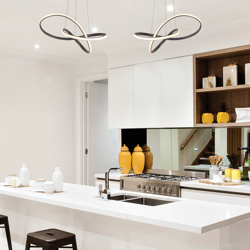 ^PENDANT LIGHTING LED 48W 3000K 2880LM BLACK ALUMINUM 48Χ44XΗ120CM GORDIUS HM92LEDP48BK
