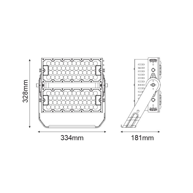 LED HIGH POWER FLOOD LUMINAIRE 240W, 37200LM, 5000K, 60°, 230V AC , IP66, IK10 GLAD2405060
