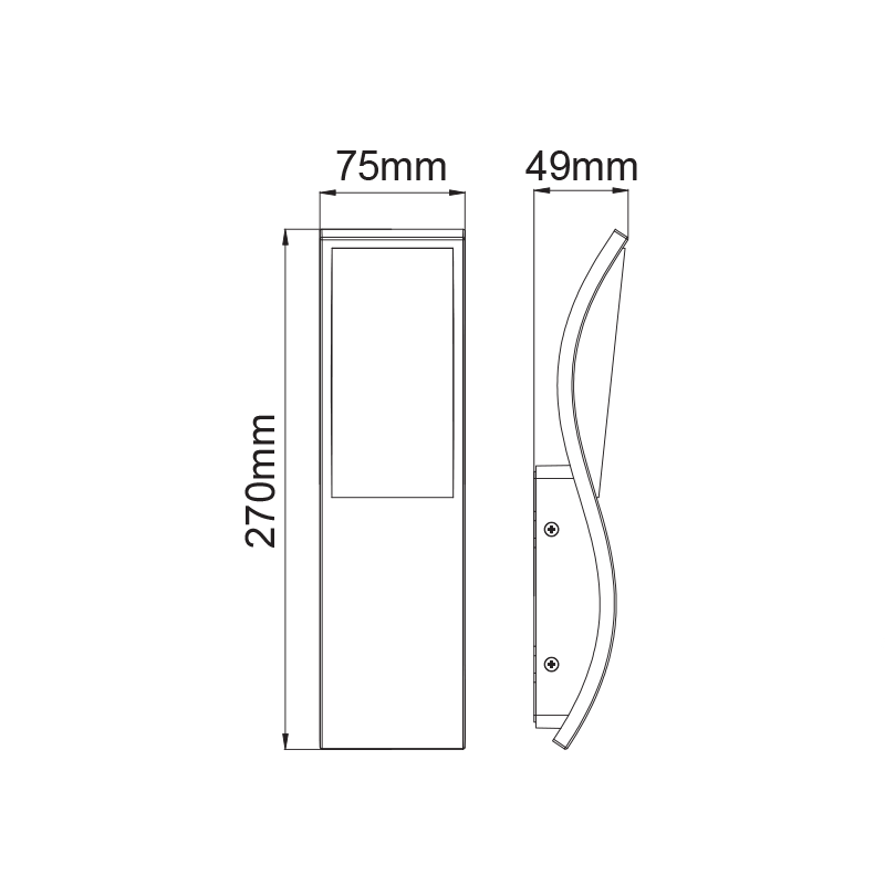 ^LED SMD WALL LUMINAIRE 7W 520LM 120° 230V AC 3.000K DARK GREY CRI80 IP65 30.000HRS LG9305G ^LED SMD WALL LUMINAIRE 7W 520LM 120° 230V AC 3.000K DARK GREY CRI80 IP65 30.000HRS LG9305G