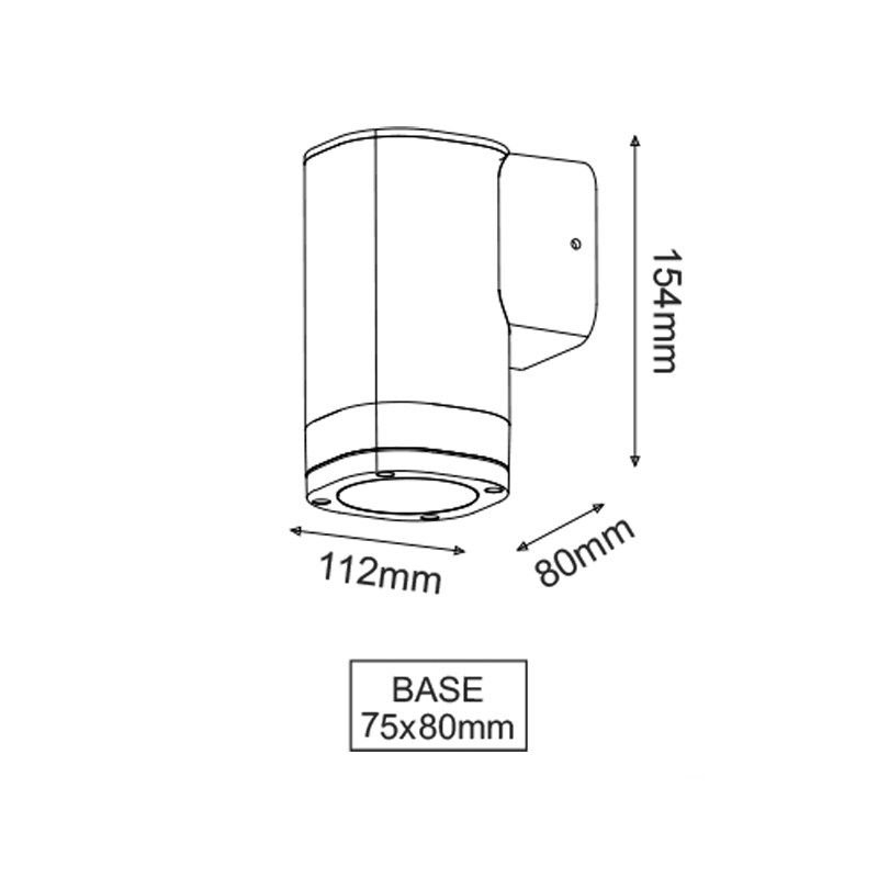 ^GU10 WALL LUMINAIRE 230V AC DARK GREY IP54 MAX.35W LG2881G ^GU10 WALL LUMINAIRE 230V AC DARK GREY IP54 MAX.35W LG2881G