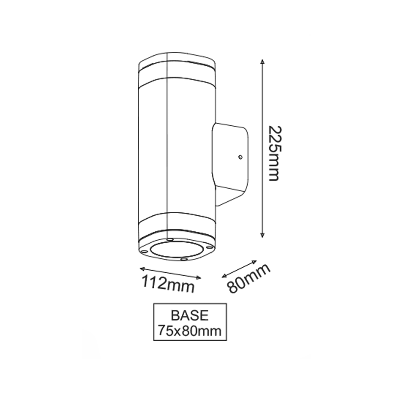 ^GU10 WALL LUMINAIRE 230V AC DARK GREY IP54 MAX.2X35W LG2882G ^GU10 WALL LUMINAIRE 230V AC DARK GREY IP54 MAX.2X35W LG2882G