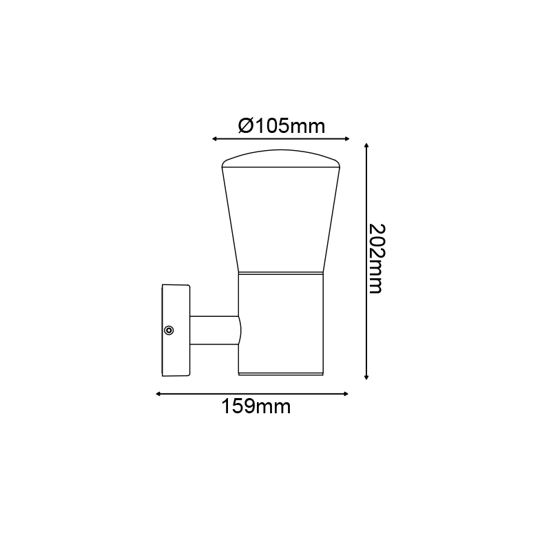 ^E27 WALL LUMINAIRE 230V AC DARK GREY IP54 MAX.40W LG5951G