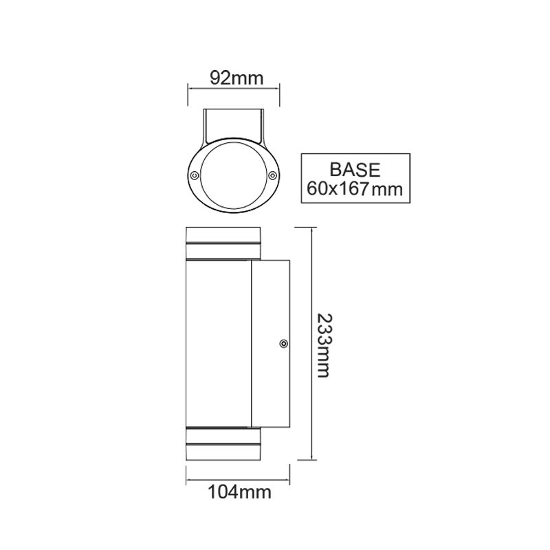 ^GU10 WALL LUMINAIRE 230V AC DARK GREY IP54 MAX.2X35W LG6007G ^GU10 WALL LUMINAIRE 230V AC DARK GREY IP54 MAX.2X35W LG6007G