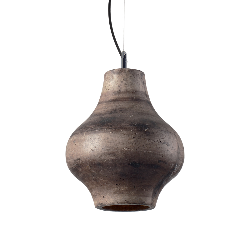 ^ NETTO PENDANT LUMINAIRE 1XE27 BROWN CLAY Φ25ΧΗ120CM V372641PB