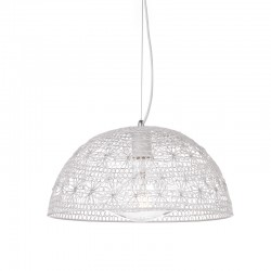 ^ NETTO PENDANT LUMINAIRE 1ΧΕ27 WHITE FABRIC & METAL Φ40ΧΗ120CM GN799401PW