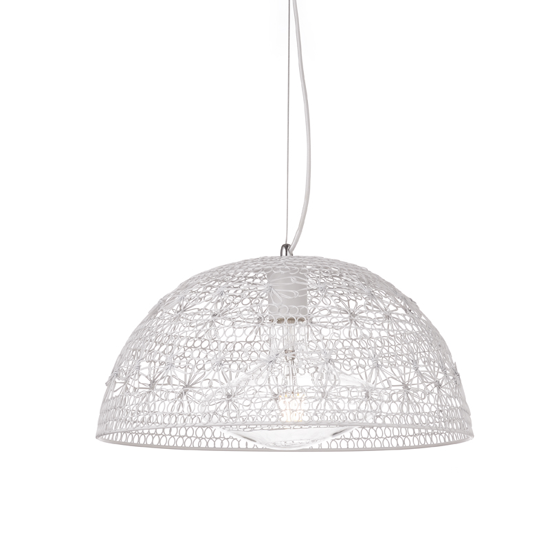 ^ NETTO PENDANT LUMINAIRE 1ΧΕ27 WHITE FABRIC & METAL Φ40ΧΗ120CM GN799401PW
