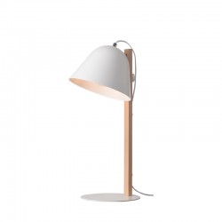 ^ NETTO TABLE LUMINAIRE 1ΧΕ27 WOOD+METALLIC WHITE 27,5X22ΧΗ59CM GN461TWW