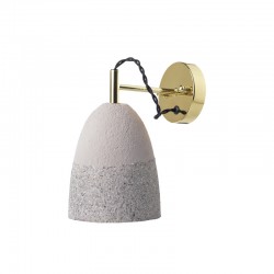 ^ NETTO WALL MOUNT LUMINAIRE 1XE27 GREY CLAY + BRASS METAL 22,5Χ14Χ26CM V370981WGB