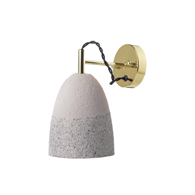 ^ NETTO WALL MOUNT LUMINAIRE 1XE27 GREY CLAY + BRASS METAL 22,5Χ14Χ26CM V370981WGB
