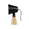 ^ NETTO TABLE LIGHTING 1ΧΕ14 WOOD+BLACK METAL 15Χ15ΧΗ29,5CM TF177491TBK