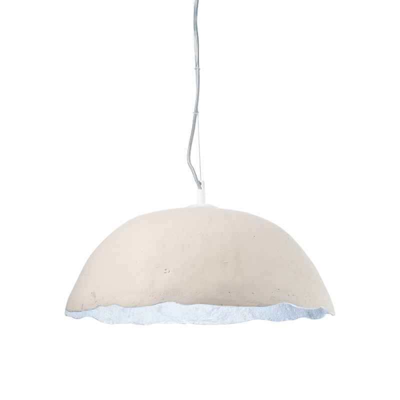 ^ NETTO PENDANT LUMINAIRE 1XE27 WHITE/SILVER CLAY Φ45ΧΗ120CM V3729451PWS