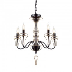^ NETTO PENDANT 5ΧΕ14 METAL BLACK+GOLD WIRE Φ55ΧΗ109CM EG168205PB ^ NETTO PENDANT 5ΧΕ14 METAL BLACK+GOLD WIRE Φ55ΧΗ109CM EG168205PB