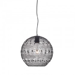 ^ NETTO PENDANT LUMINAIRE 1ΧΕ27 BLACK FABRIC & METAL Φ30ΧΗ120CM GN799301PB