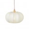 ^ NETTO PENDANT 1XE27 FABRIC CREAM + WOOD Φ40ΧΗ120CM V371631PB