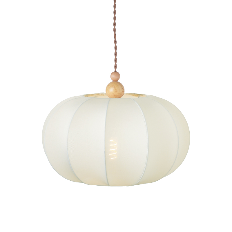 ^ NETTO PENDANT 1XE27 FABRIC CREAM + WOOD Φ40ΧΗ120CM V371631PB