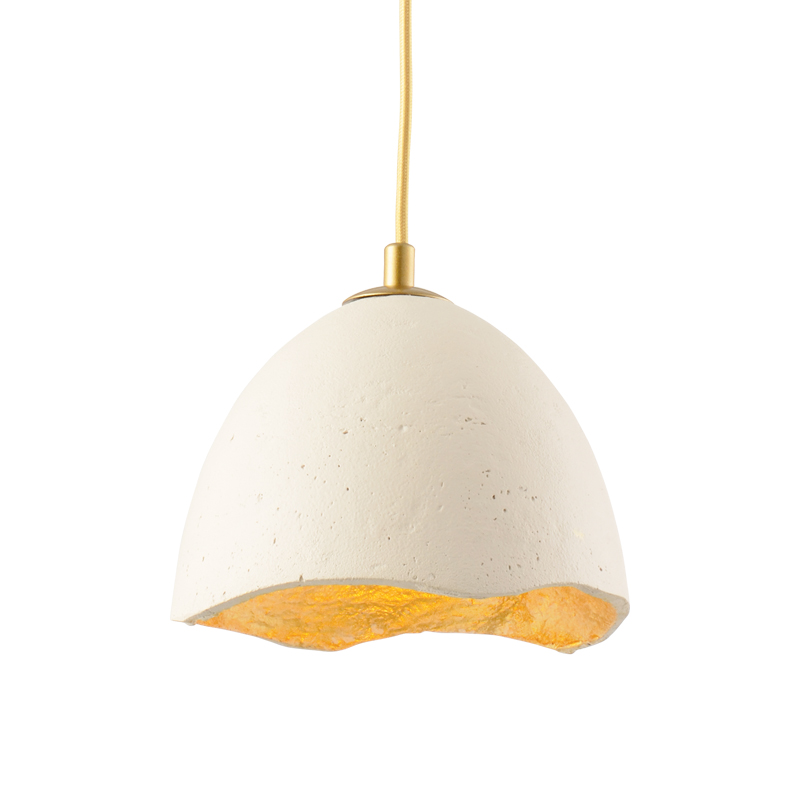 ^ NETTO PENDANT 1XE27 WHITE/GOLD CLAY Φ20ΧΗ17CM V3722201PWG