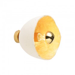 ^ NETTO WALL MOUNT LUMINAIRE 1XE27 WHITE/GOLD CLAY Φ20ΧΗ17CM V3722201CWG