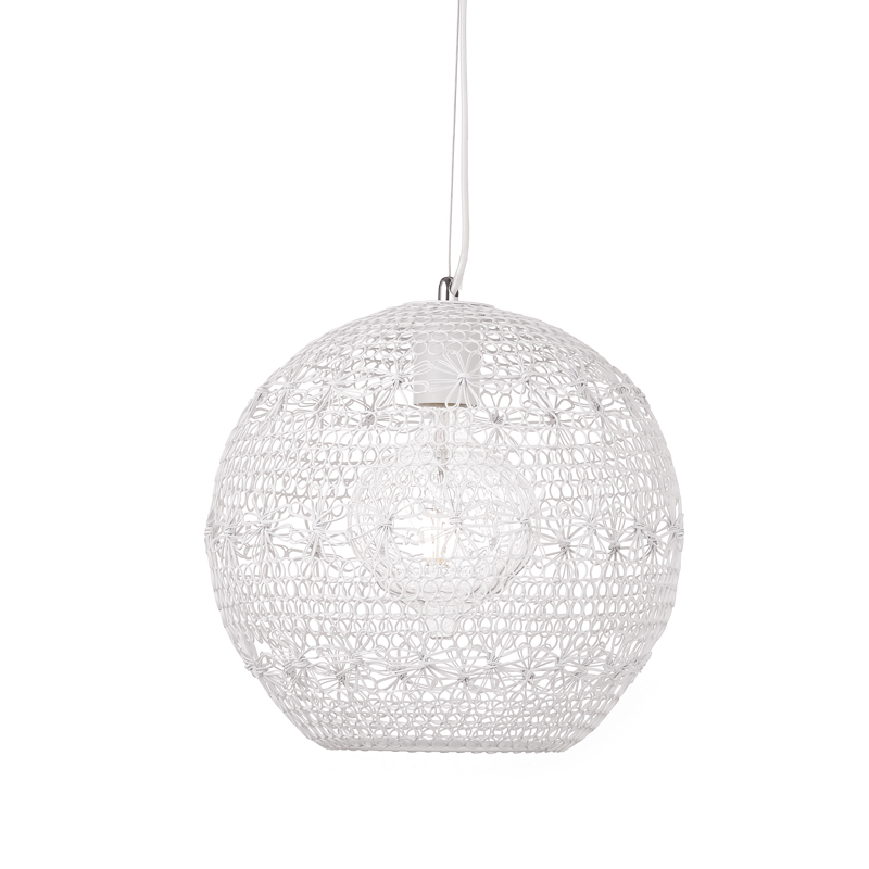 ^ NETTO PENDANT LUMINAIRE 1ΧΕ27 WHITE FABRIC & METAL Φ30ΧΗ120CM GN799301PW