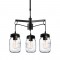 ^ NETTO PENDANT 3ΧΕ27 METAL BLACK+GLASS Φ45ΧΗ95CM EG166603P