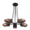 ^ NETTO PENDANT 5ΧΕ27 METALLIC BLACK+ COPPER GRID Φ60ΧΗ77CM EG166125PBC
